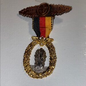 Vintage Gold and Silver Medal with Ribbon